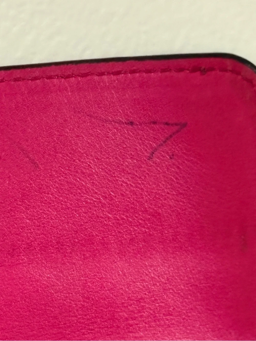 Coach Two Tone Pink And Red Saffiano Leather Slim Wallet